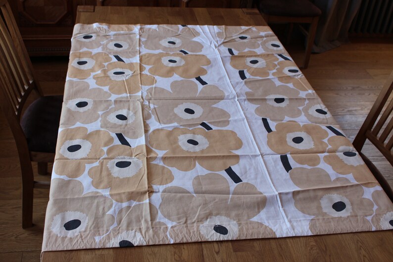 Vintage Marimekko Fabric Maija Isola Design Beige White Etsy