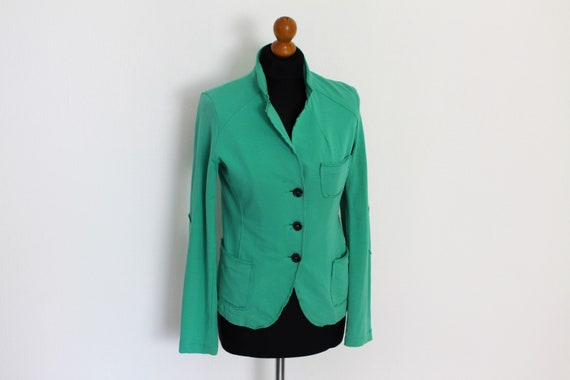 kandidaat Discreet Verblinding Buy Green Blazer Mint Blazer Soft Cotton Jacket Women's Online in India -  Etsy