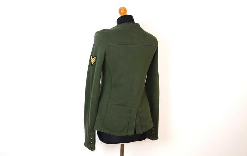 Khaki Military Jacket Green Soft Cotton Blazer Women's Khaki Military