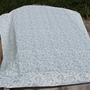 Vintage Finlayson Fabric White Blue Cotton Fabric Design Minna Ahonen Scandinavian Retro Cotton Fabric Window curtain Tablecloth  2 pieces