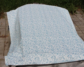 Pièces de Rideau nappe 2 florent tissu blanc bleu coton tissu Minna Archange scandinave rétro coton tissu fenêtre Design vintage