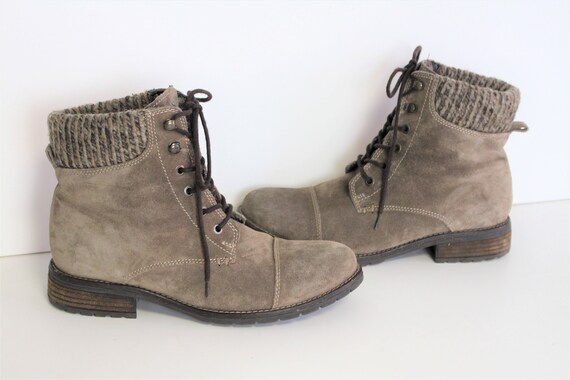 grey suede lace up boots