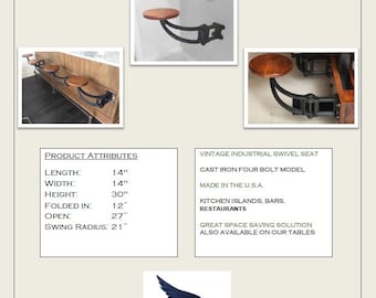 Mounted Bar Swing Arm Bar Stool Zigzag Wall Mounted Bar Stool