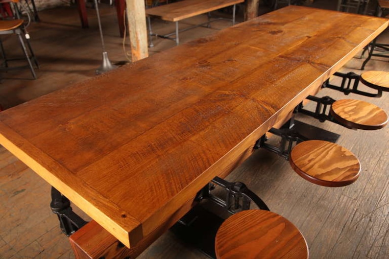 Swing Out Seat Dining Table With Cast Iron Attached, Hanging, Floating