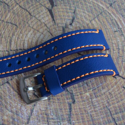 Leather Watch Strap Black Wrist Watch Band Bracelet Handmade Etsy