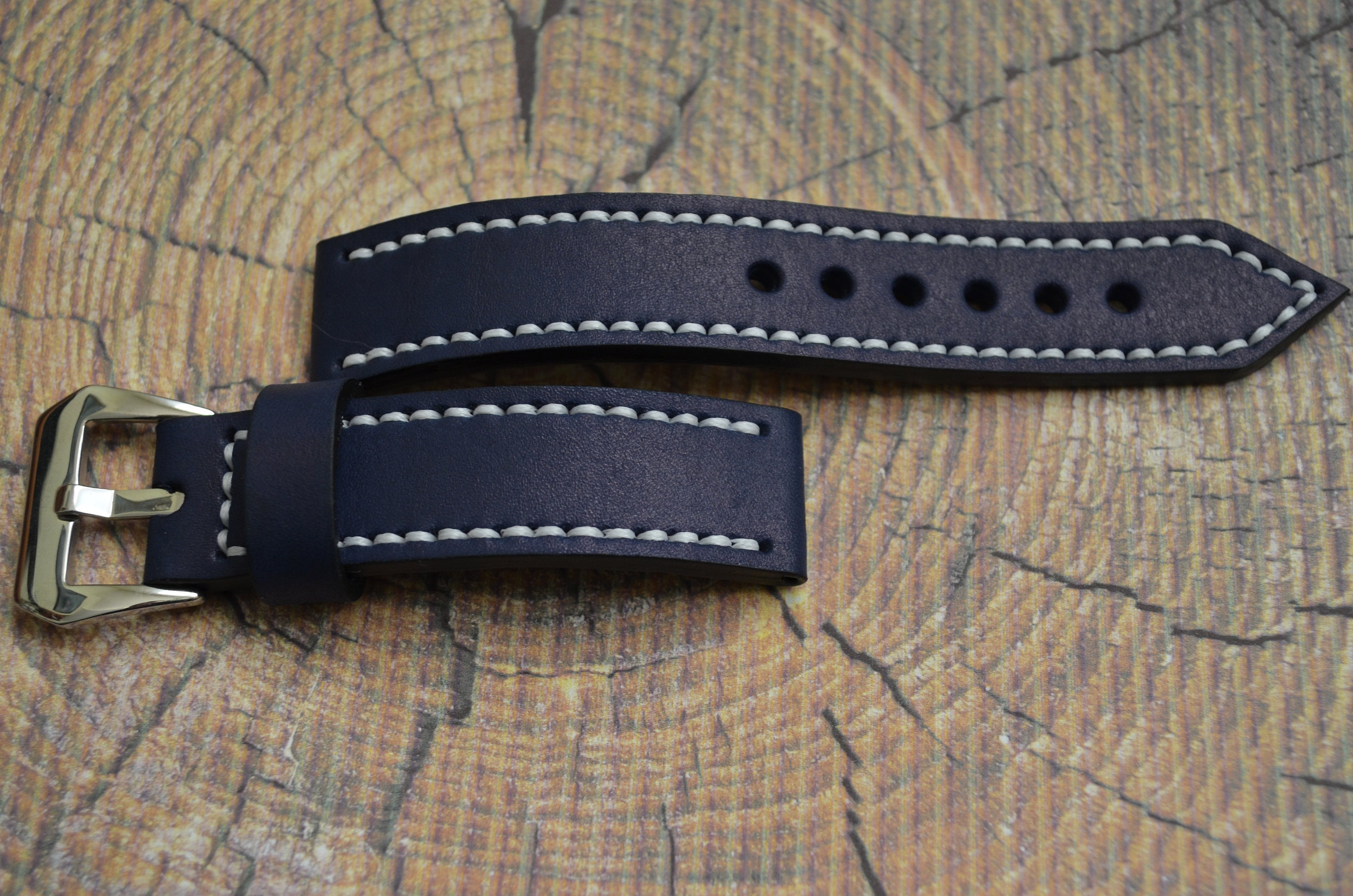 Leather Watch Strap Watch Strap Blue Wrist Watch Band Watch - Etsy
