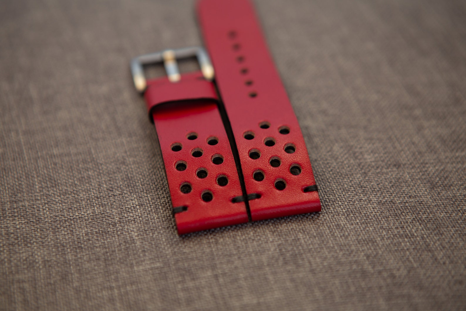 Watch Strap Leather Watch Strap Rally Red Wrist Watch Band Etsy