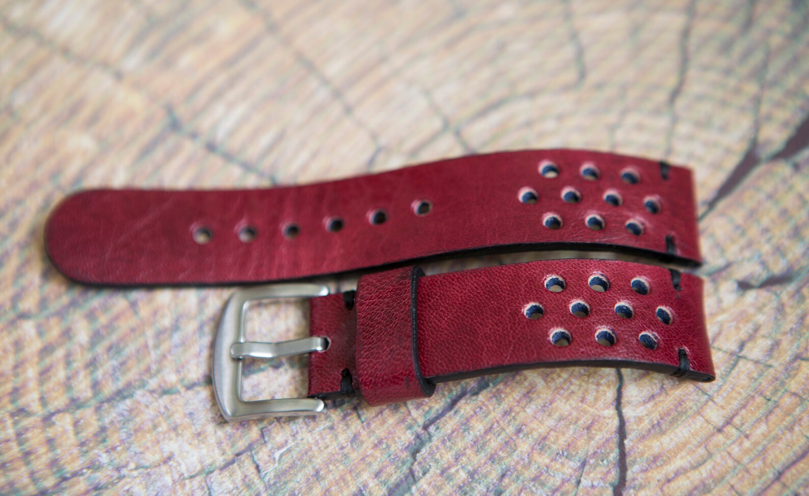 Leather Watch Strap Watch Strap Rally Sport Burgundy Wrist Etsy