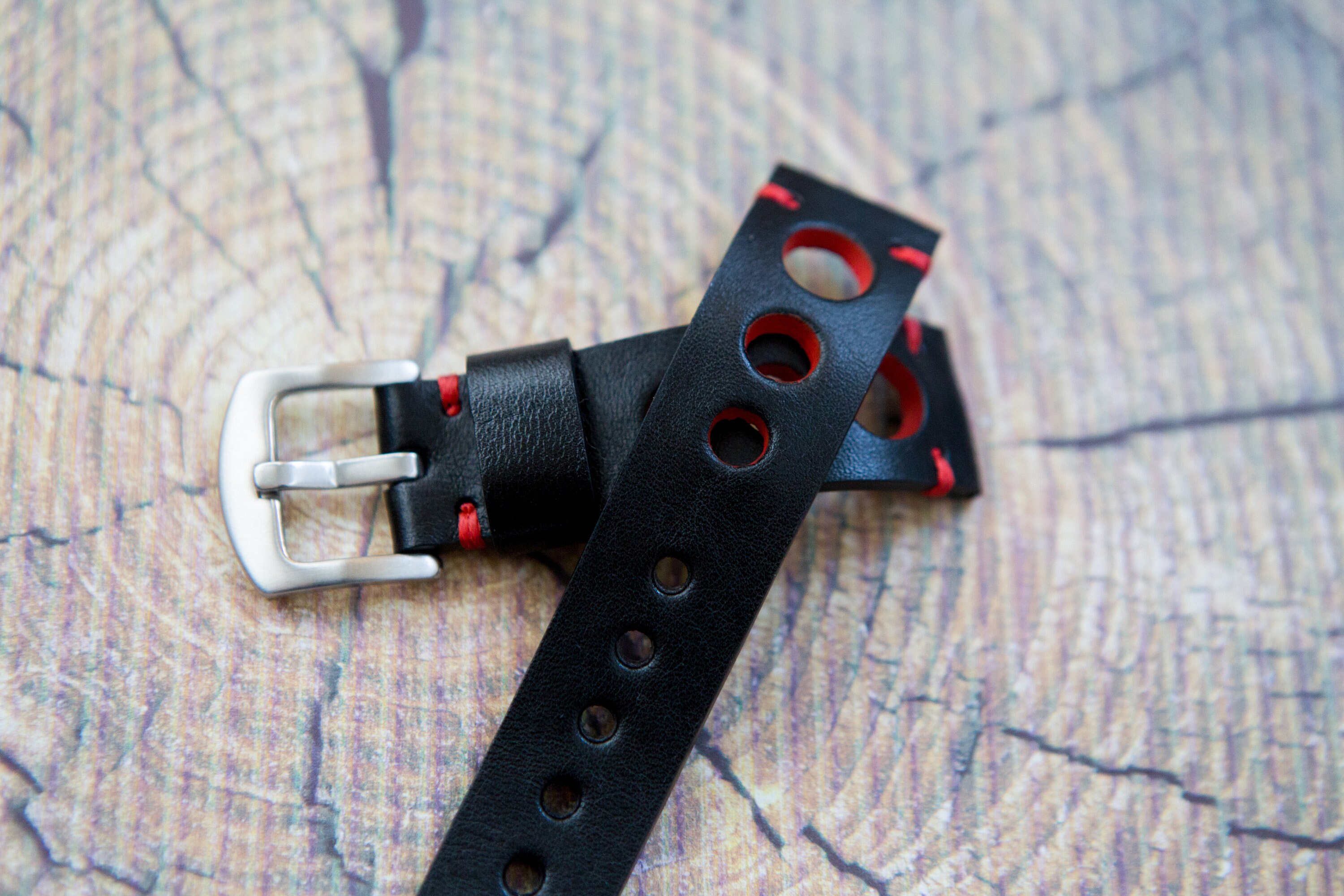 Watch Strap Leather Watch Strap Rally Sport Black Wrist Watch Etsy