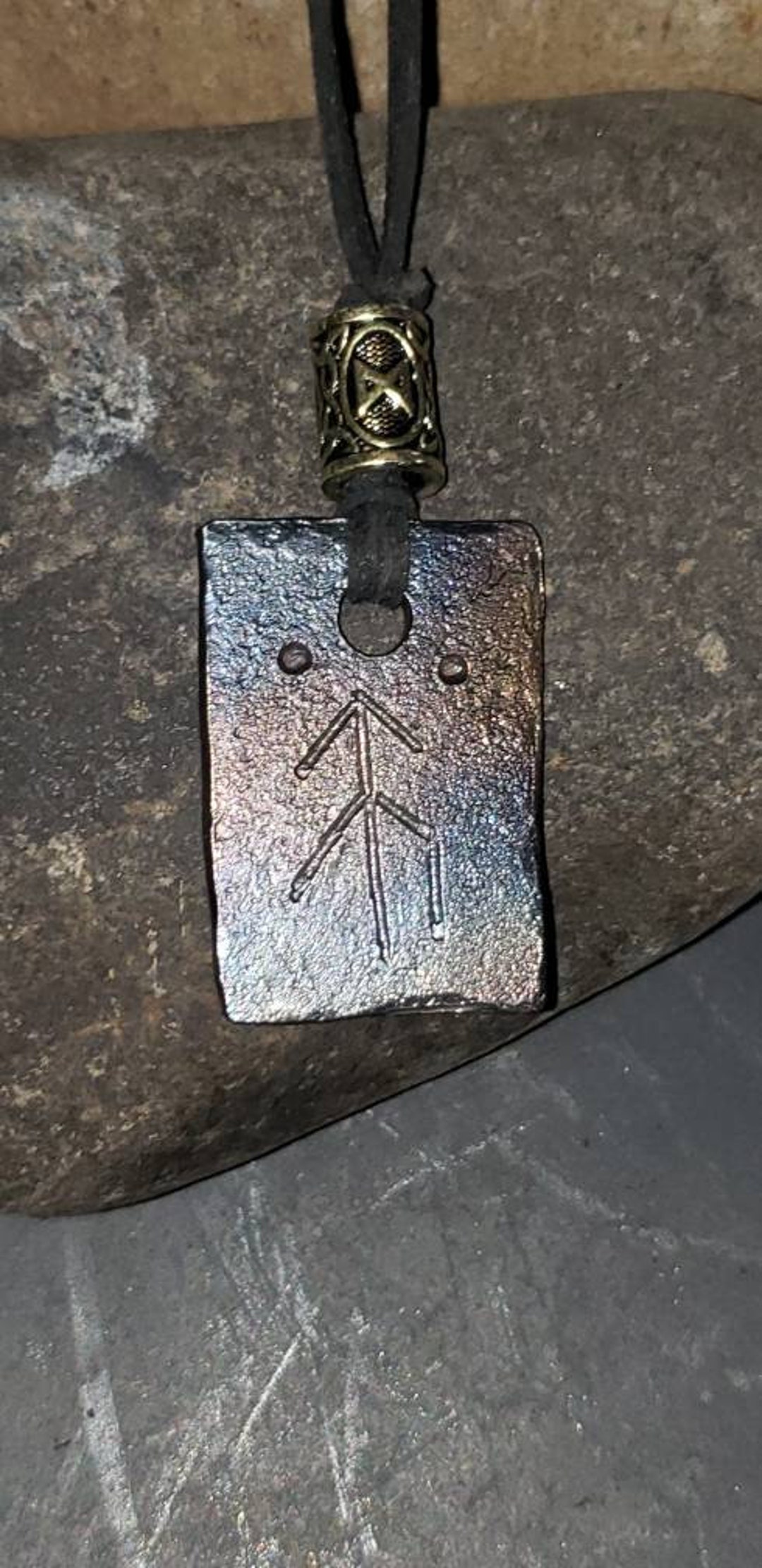 Hand Forged Viking Bind Rune Necklace/charms/amulet Luck, Love, Wisdom ...