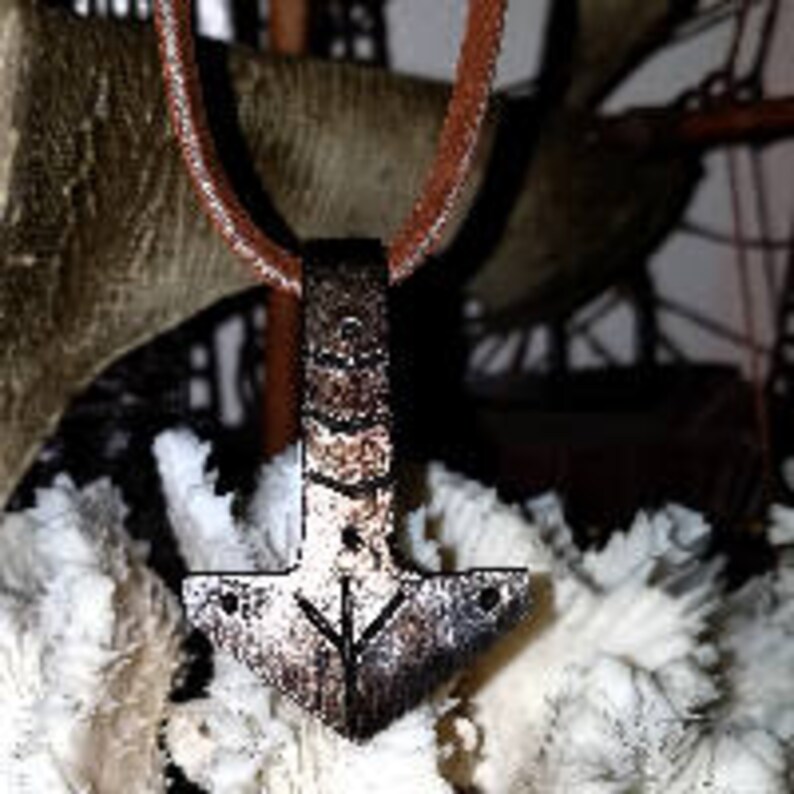 100/% reclaimed ironsteel Pendent Keychain Hand Forged Thor/'s Hammer with Custom Rune or 2 initals Necklace Amulet