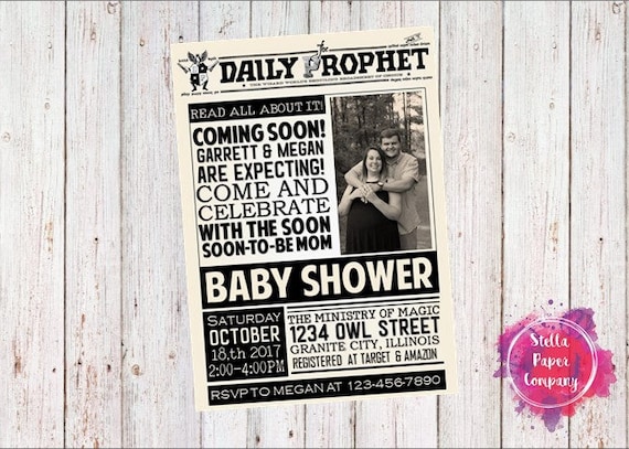 Daily Prorok Harry Potter Gazeta Baby Shower Zaproszenia Etsy