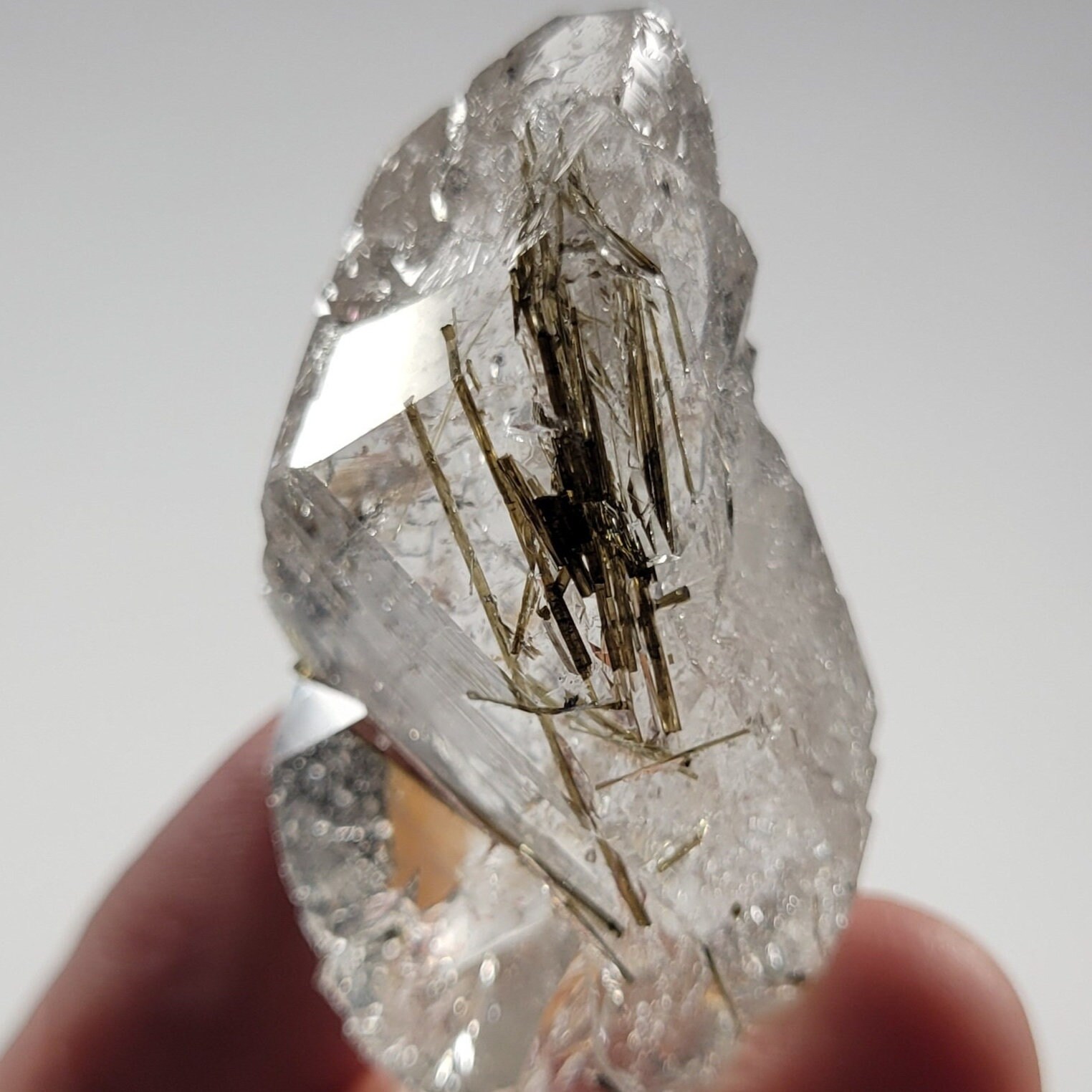 1.85" Beta Quartz with Green Tourmaline from Diamantina Brazil 27.84g