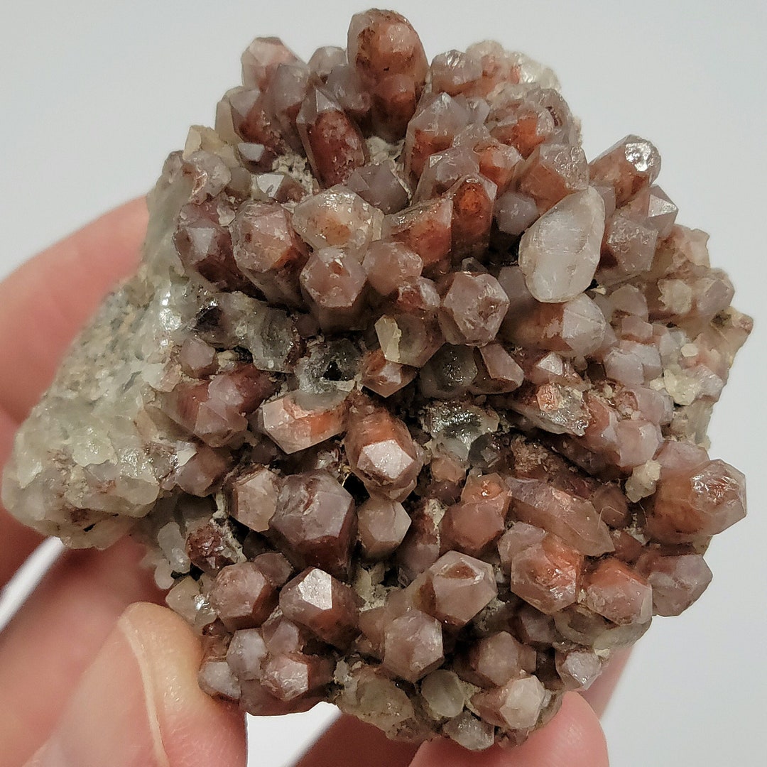 1.95 Rare Red Phantom Quartz Cluster From Tasmania Dug by Patrick