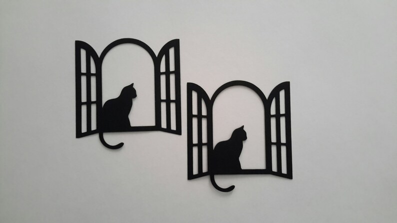 Window Frame With Cat Die Cuts Cut Image 0