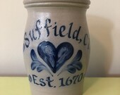 Handmade Rowe Pottery Works Salt Glazed Pottery Crock