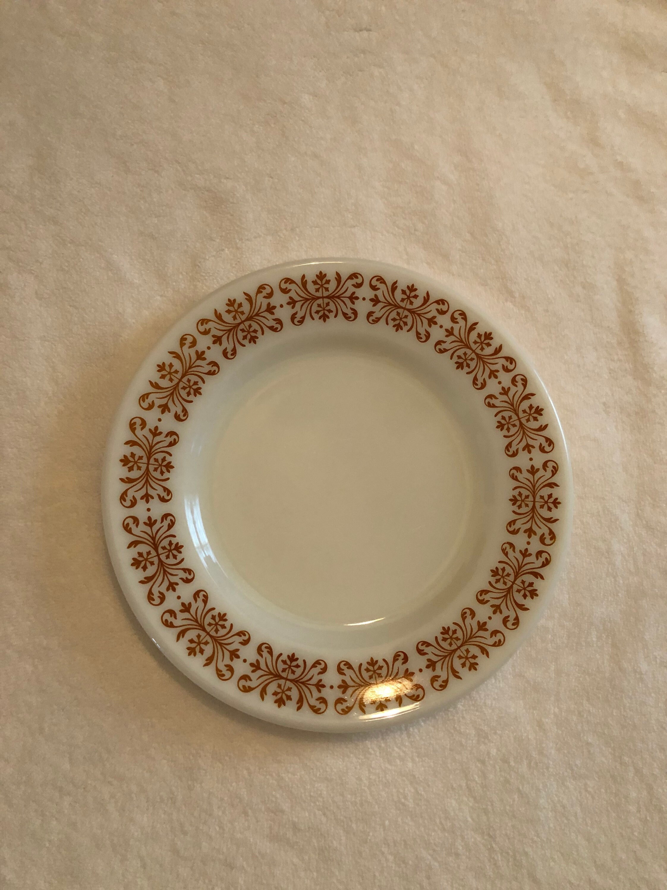 Vintage Pyrex Copper Filigree 9 dinner plate Etsy
