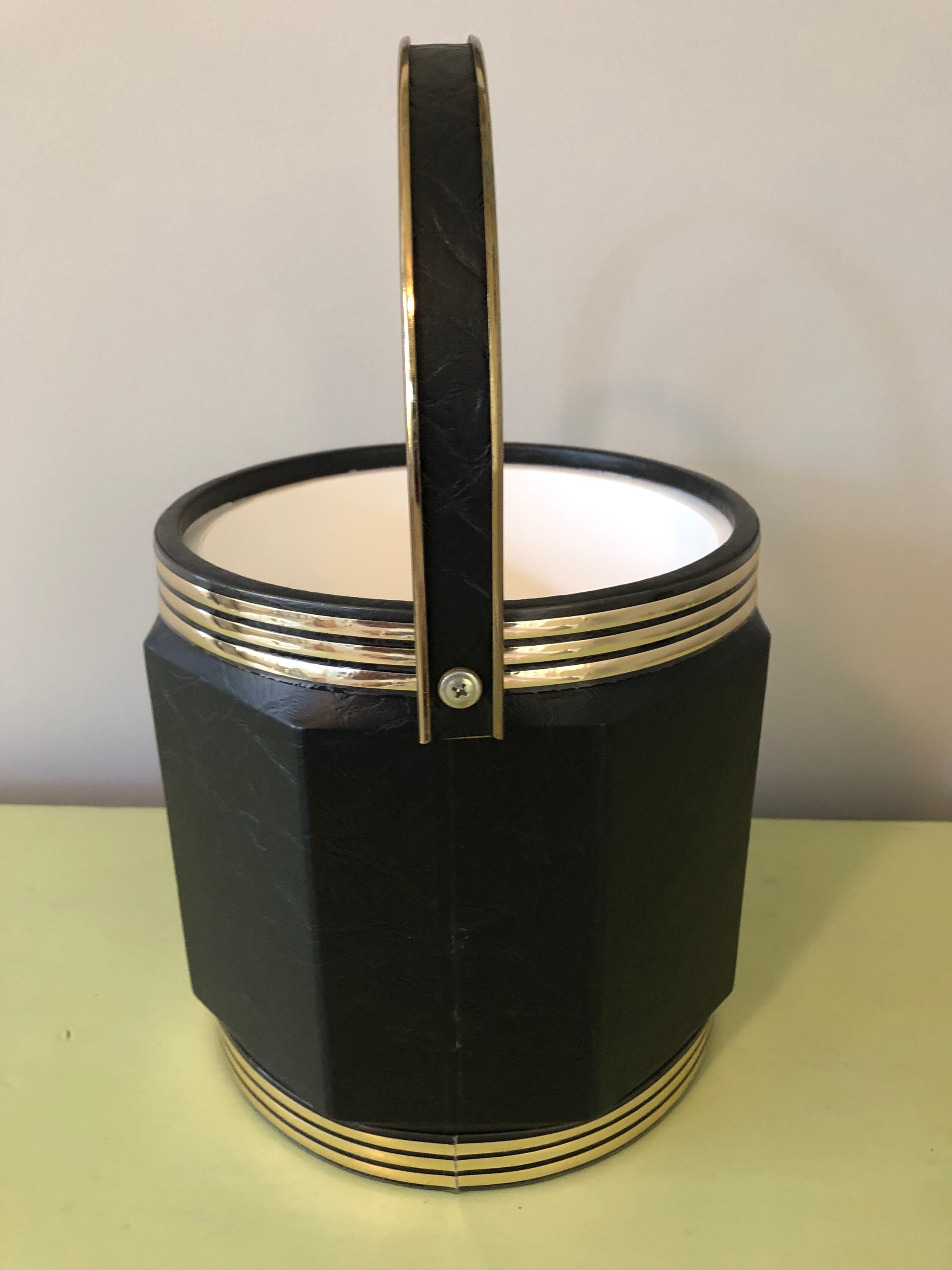 Ice Bucket made in the USA black and gold Etsy