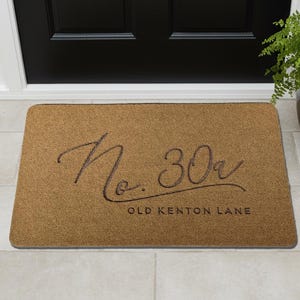 Custom Address Doormat | Personalised House Number Mat | Family Address Welcome Mat | Outdoor Doormat