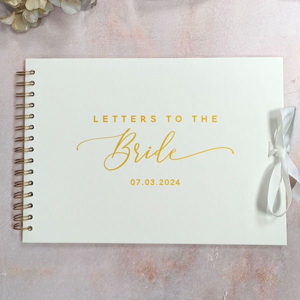 Letters to the Bride A4 Scrapbook Album - Real Foil - Ribbon Tie - Copper Coil