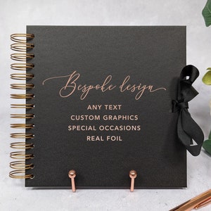 Bespoke Custom Design Scrapbook - Any Text - Birthday, Anniversary, Kids, Wedding, Remembrance, Holiday