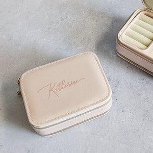 Étui à bijoux de voyage - Rose poudré - Luxe - Double fermeture éclair