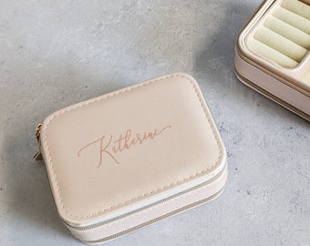 Reise Schmuck Etui - Blush Pink - Luxus - Doppelreißverschluss