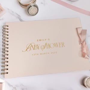 Personalised Baby Shower Scrapbook - Pink & Gold - A4