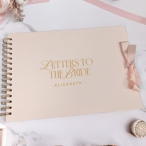 Álbum de recortes Cartas a la novia, tamaño A4, estilo clásico contemporáneo, edición rosa, personalizado