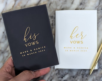 Personalised Vow Book Set - His & Hers - A6 - Real Foil