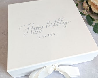 Scatola regalo di compleanno personalizzata - Grande - Vera lamina