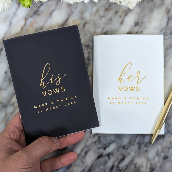Personalised Vow Book Set - His & Hers - A6 - Real Foil