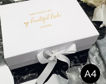 My Beautiful Bride Gift Box - A4 - Wedding Hamper - Personalised - Real Foil