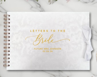 Letters to the Bride A4 Scrapbook Album - Real Foil - Ribbon Tie - Pearl Edition