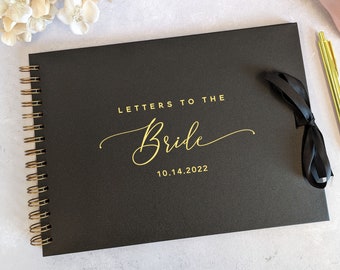 Letters to the Bride A4 Scrapbook Album - Luxury Edition with Copper Coil & Ribbon - Real Foil