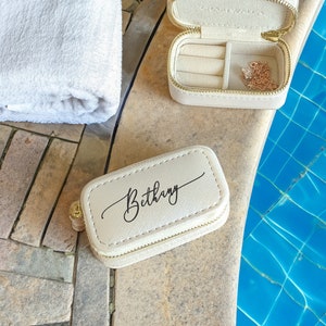 Mini portagioie - Personalizzato - Ostrica / Custodia da viaggio / Porta anelli / Damigella d'onore / Regalo per lei