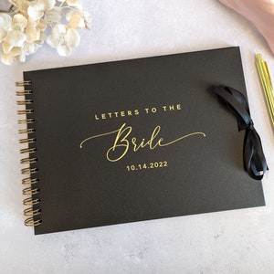Letters to the Bride A4 Scrapbook Album - Luxury Edition with Copper Coil & Ribbon - Real Foil