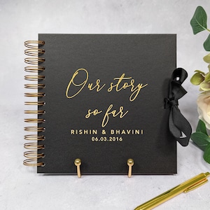 Anniversary Scrapbook for Couples | Personalised Memory Book | First & Paper Wedding Anniversary Gift | Our Story So Far – Real Foil