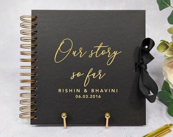 Anniversary Scrapbook for Couples | Personalised Memory Book | First & Paper Wedding Anniversary Gift | Our Story So Far – Real Foil