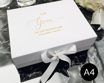 To My Groom Gift Box - A4 - Personalised - Real Foil