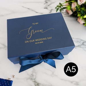 Geschenkbox für den Bräutigam – Geschenk für den Bräutigam – Hochzeitsgeschenk für den Bräutigam – Erinnerungsbox für den Bräutigam – Echte Folie