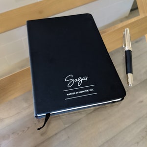 Personalised A5 Journal Notebook - Soft Cover - Black & White