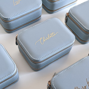 Personalised Jewellery Box | Travel Case | Pale Blue