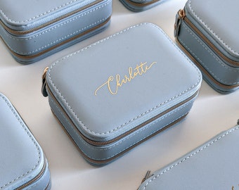 Personalised Jewellery Box | Travel Case | Pale Blue