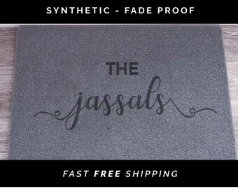 Personalised Doormat | Grey | Home Gift | Indoor and Outdoor Use | Weatherproof