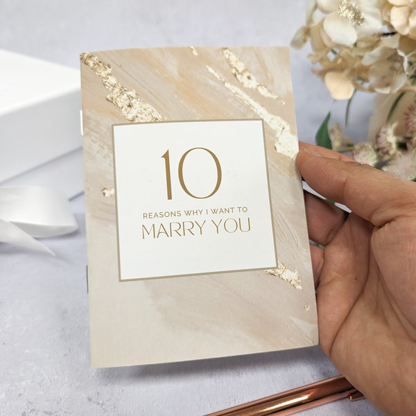 Wedding Proposal Gift - 10 Reasons Why I want to Marry You Book - A6 - To my bride gift - To my groom gift - Ten