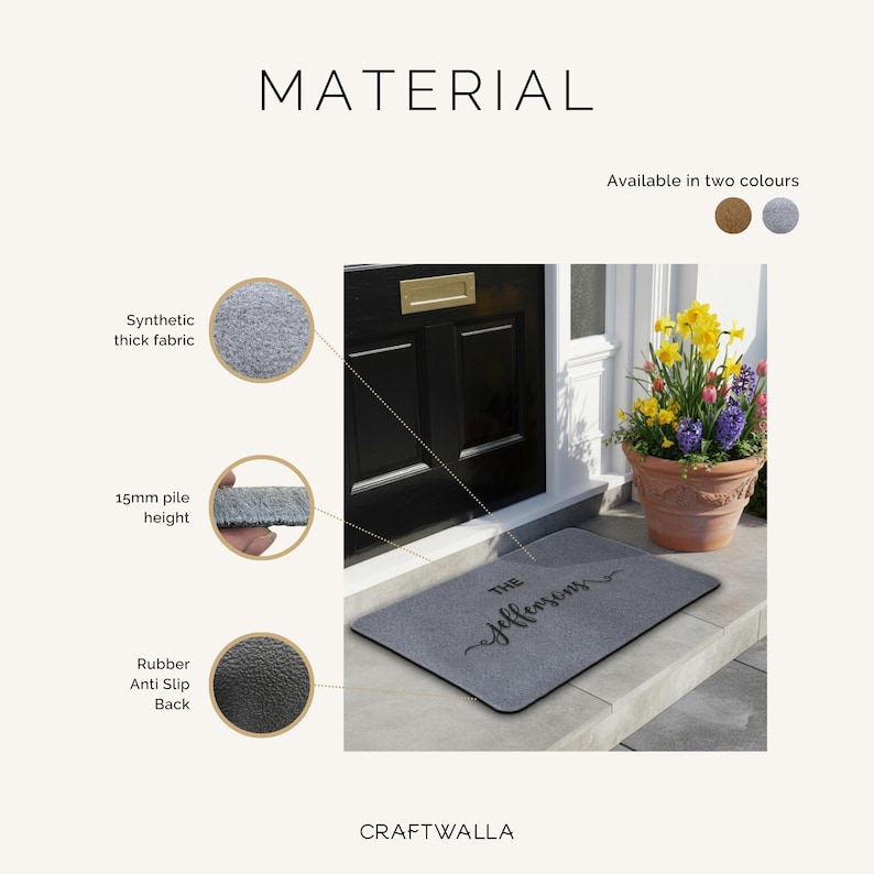 Personalised Engraved Doormat | Family Name Door Mat | New Home Gift image 6