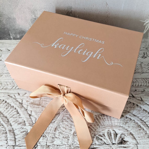 Rose Gold Medium Gift Boxes with changeable ribbon