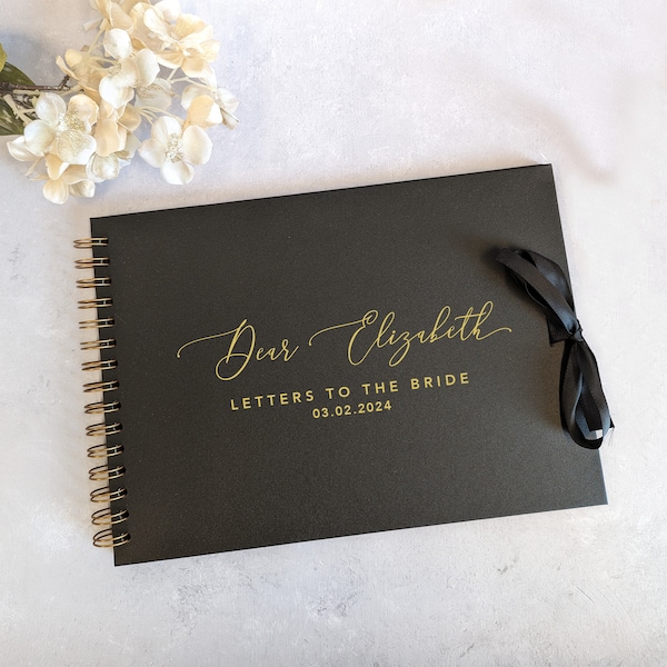 Dear Bride - Letters to the Bride A4 Scrapbook Album - Real Foil - Ribbon Tie - Copper Coil