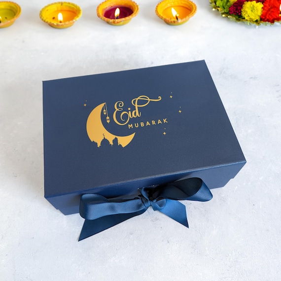 Eid Mubarak Ramadan Gift Hamper Box - Multi Size | Green | Navy